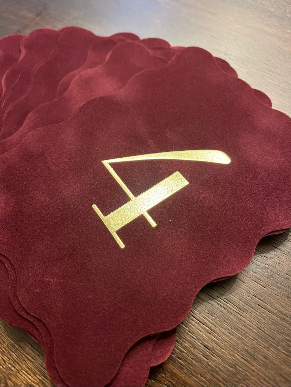 Burgundy Velvet Table Numbers - 1-15